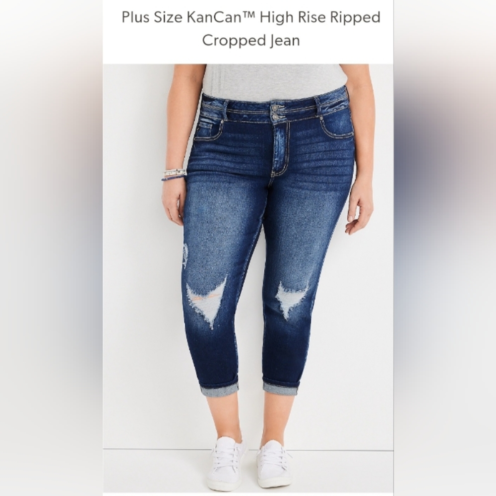 Women's plus size high rise cropped jeans size 20